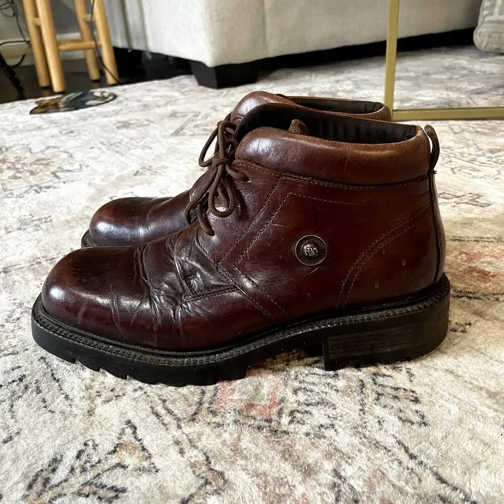 VTG Pelle Pelle Marc Buchanan Y2K Brown Leather Chukka Boots MENS SZ 9 Chunky